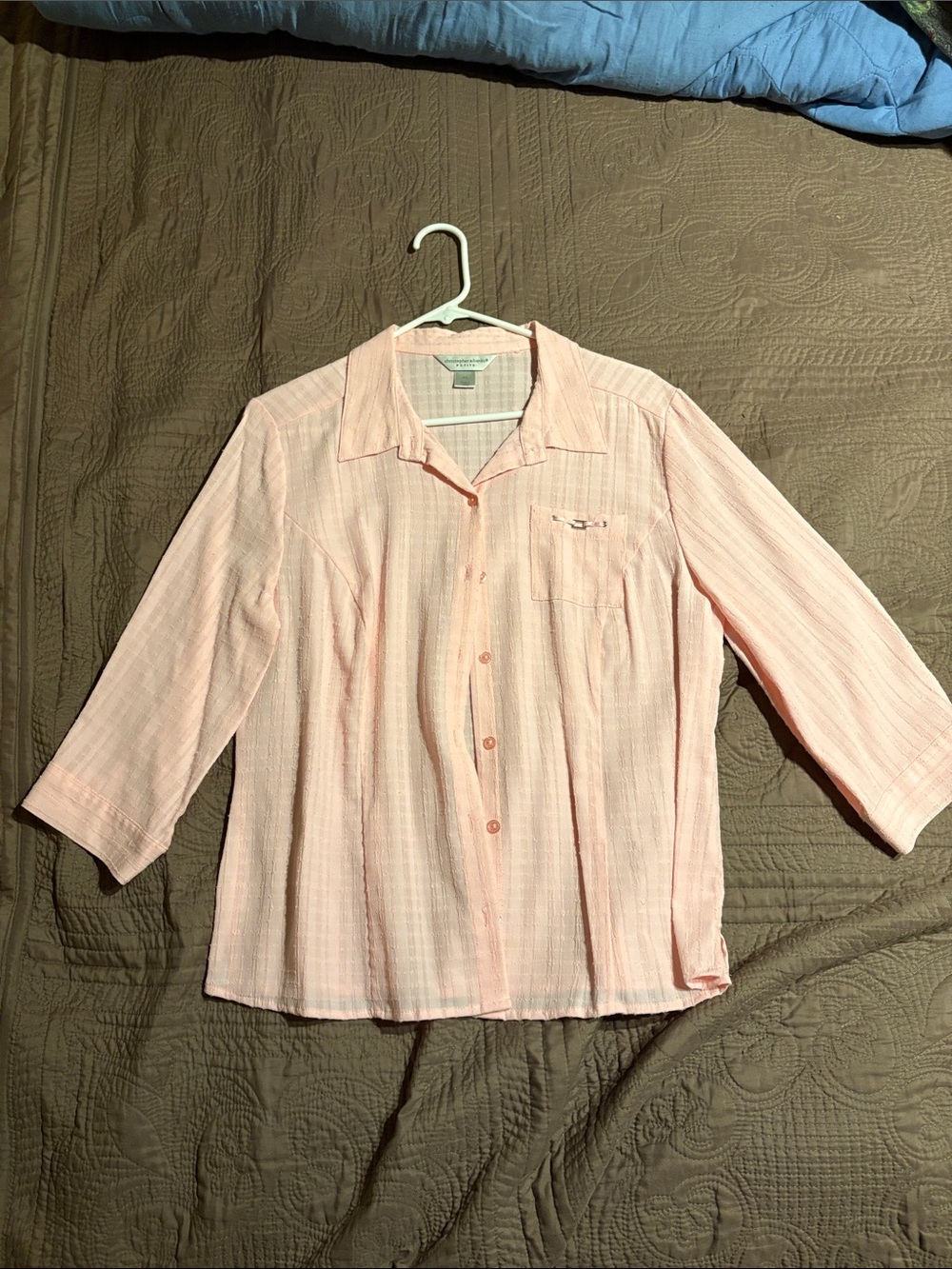 Christopher & Banks Pale Pink Button-Front Blouse